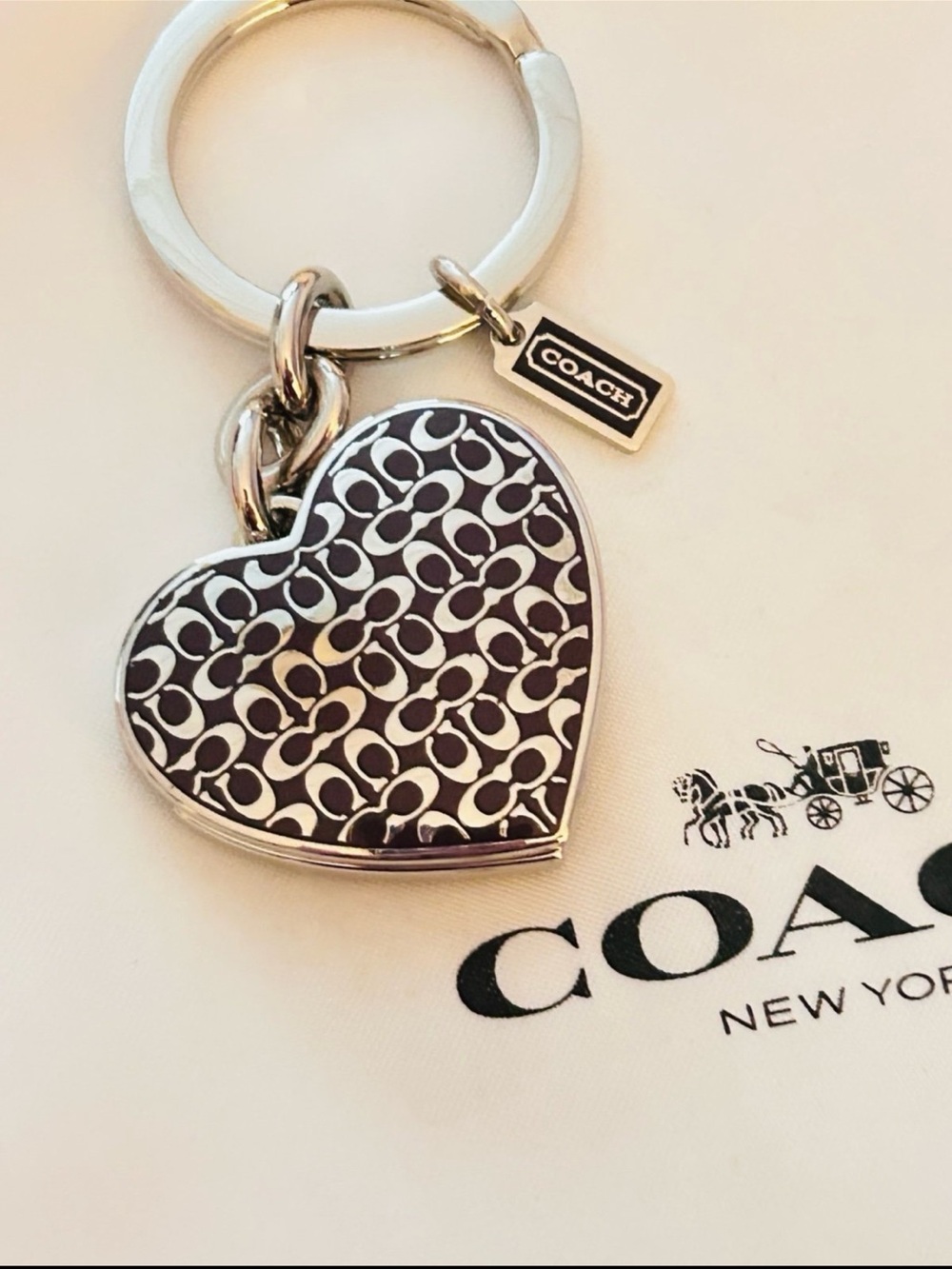 Coach Heart Picture Frame Keychain/ Bag Charm - Picture 5 of 12